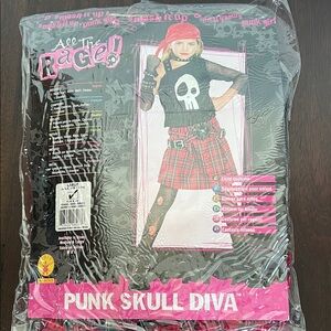 Girls Punk rock  Skull Diva Costume size 14/16